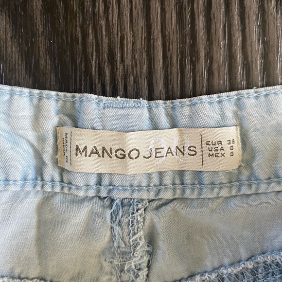 🍍MANGO JEAN SHIRT/ SLIT IN BACK/ size 6🍍J-1 - Picture 2 of 4